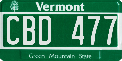 VT license plate CBD477