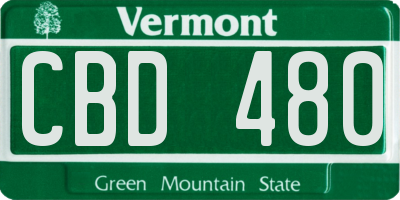 VT license plate CBD480