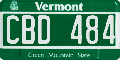 VT license plate CBD484