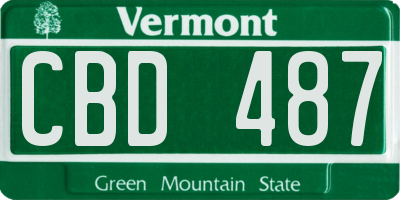 VT license plate CBD487