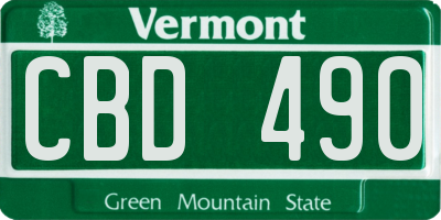 VT license plate CBD490