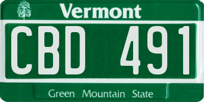 VT license plate CBD491