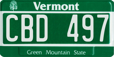 VT license plate CBD497