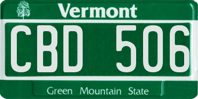 VT license plate CBD506