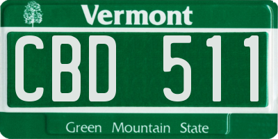 VT license plate CBD511