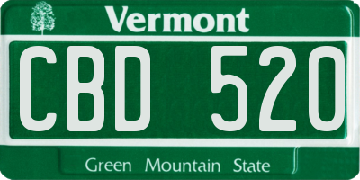 VT license plate CBD520
