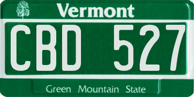VT license plate CBD527