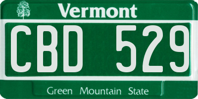 VT license plate CBD529