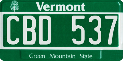 VT license plate CBD537