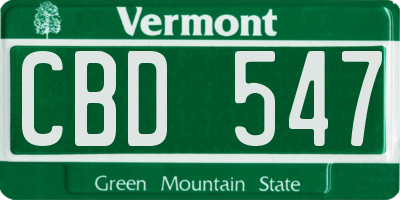VT license plate CBD547