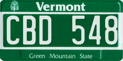 VT license plate CBD548