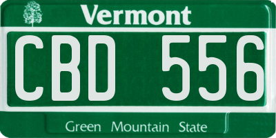 VT license plate CBD556