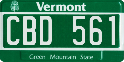 VT license plate CBD561