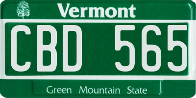 VT license plate CBD565