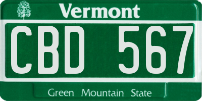 VT license plate CBD567