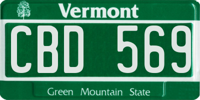 VT license plate CBD569