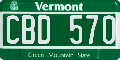 VT license plate CBD570