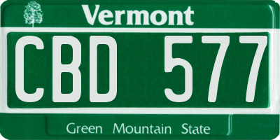 VT license plate CBD577