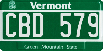 VT license plate CBD579