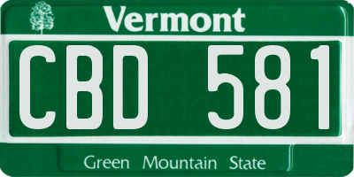 VT license plate CBD581
