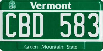 VT license plate CBD583