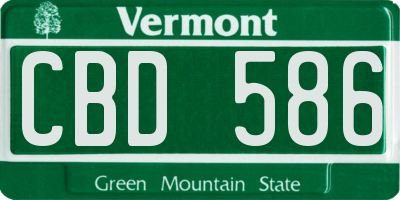 VT license plate CBD586
