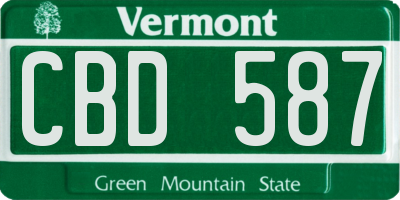 VT license plate CBD587