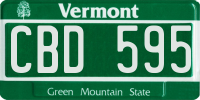 VT license plate CBD595