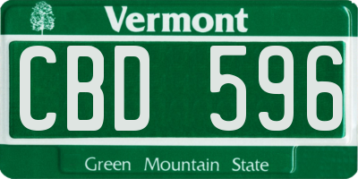 VT license plate CBD596