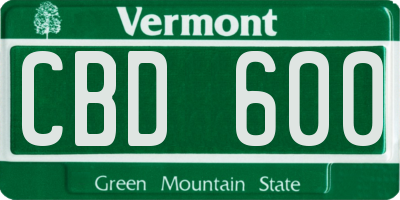 VT license plate CBD600