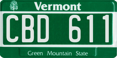 VT license plate CBD611