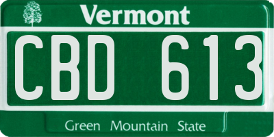 VT license plate CBD613