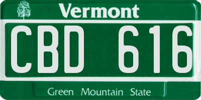 VT license plate CBD616