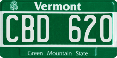 VT license plate CBD620