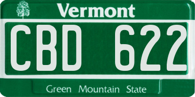 VT license plate CBD622