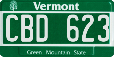 VT license plate CBD623