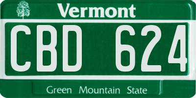 VT license plate CBD624