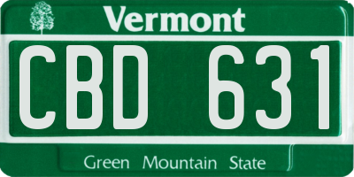 VT license plate CBD631
