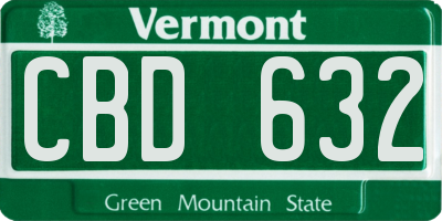 VT license plate CBD632
