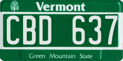 VT license plate CBD637