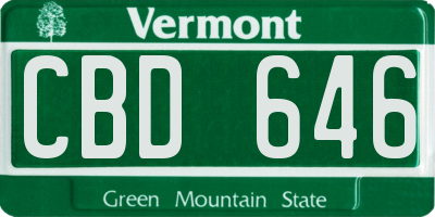 VT license plate CBD646