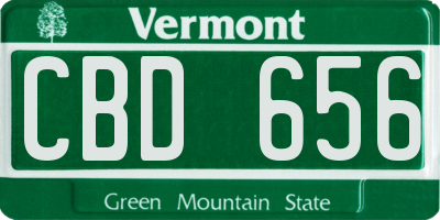 VT license plate CBD656
