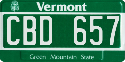 VT license plate CBD657