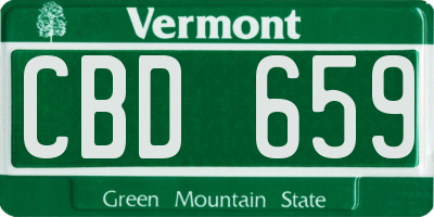 VT license plate CBD659