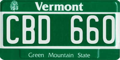 VT license plate CBD660