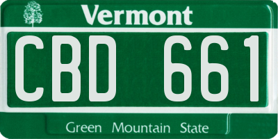VT license plate CBD661