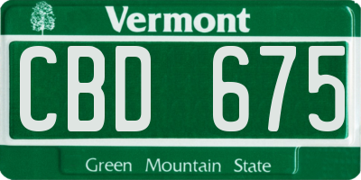 VT license plate CBD675