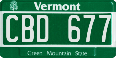 VT license plate CBD677