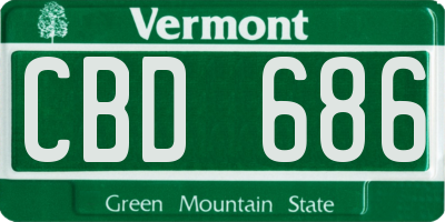 VT license plate CBD686