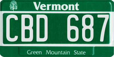 VT license plate CBD687